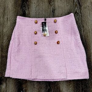 Express Mini Pink Tweed Skirt